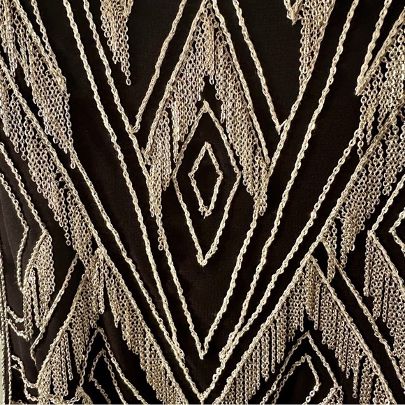 Y2k PARKER Womens Top Size Medium Chain Mail Flapper Gatsby - Picture 4 of 14